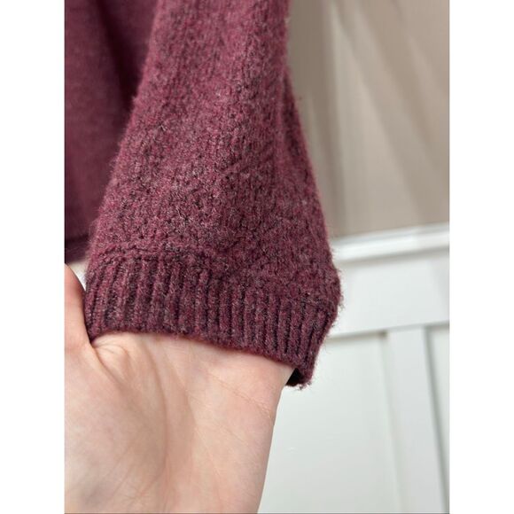 NWOT Kühl Sonata Pointelle Merino Wool Blend Knitted Maroon Sweater Women's L - Picture 3 of 11